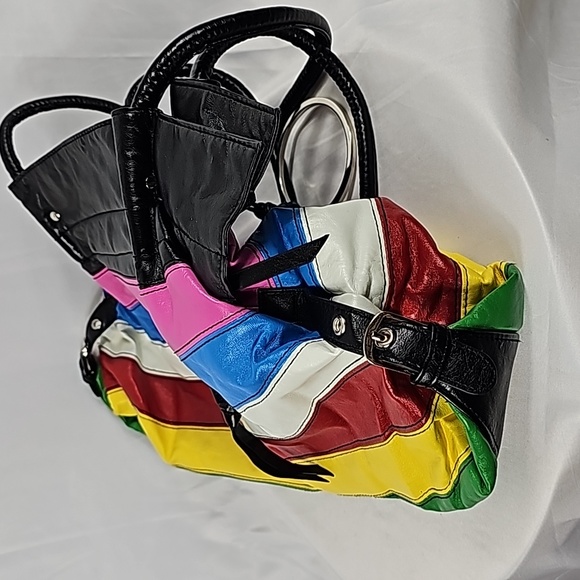 Colorful Striped Leather Bag - Picture 7 of 9